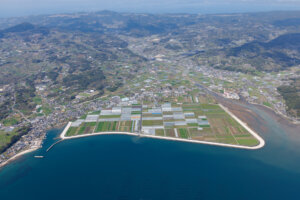 南島原市上空からの景色