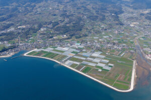 南島原市上空からの景色