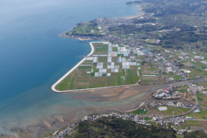 南島原市上空からの景色