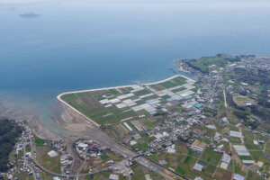 南島原市上空からの景色