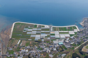 南島原市上空からの景色