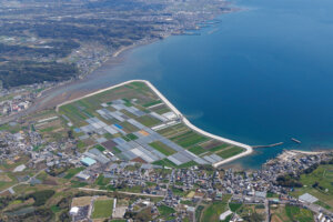 南島原市上空からの景色