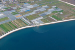 南島原市上空からの景色