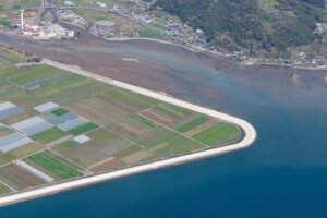 南島原市上空からの景色